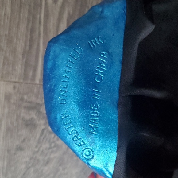 Fun World Easter Unlimited Metallic Blue Skull Face Halloween Mask Hood Strap - Picture 3 of 6